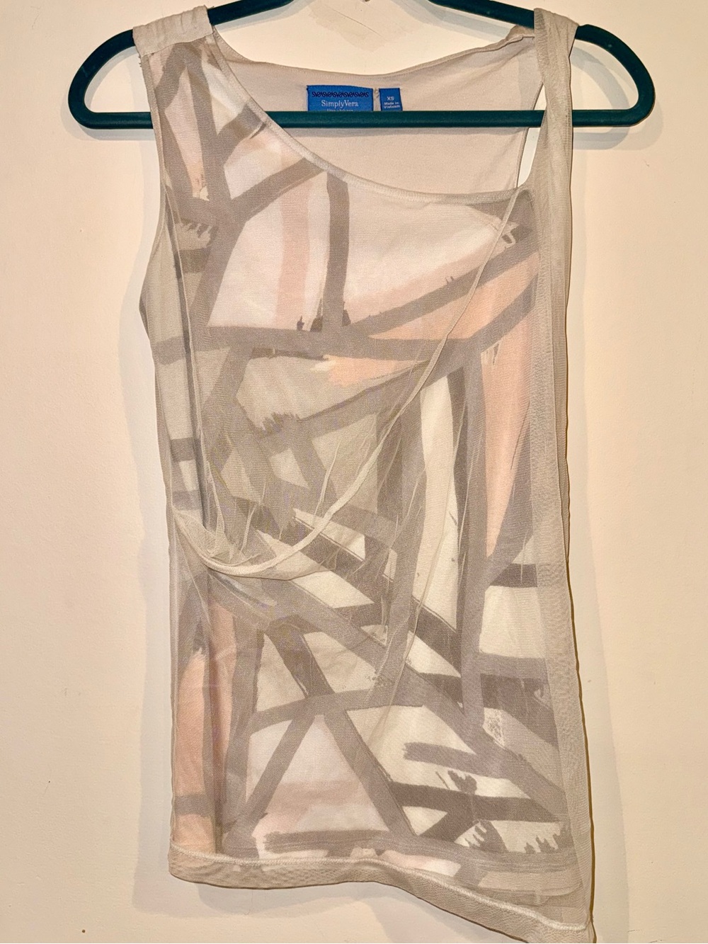 Simply Vera Vera Wang Abstract Mesh Overlay Tank Top - XS